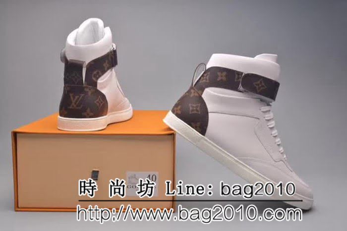 路易威登LV 高端狠貨 原版絲綢皮時尚休閒運動高幫男鞋 8FX2052